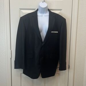 Gillian I Couture Dress Jacket Wool  Black Shimmering Faux Pockets Size 44S/38S